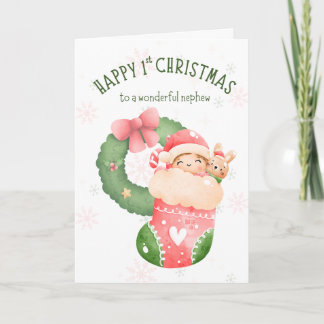 Tarjeta Feliz 1° Navidades a la carta del sobrino