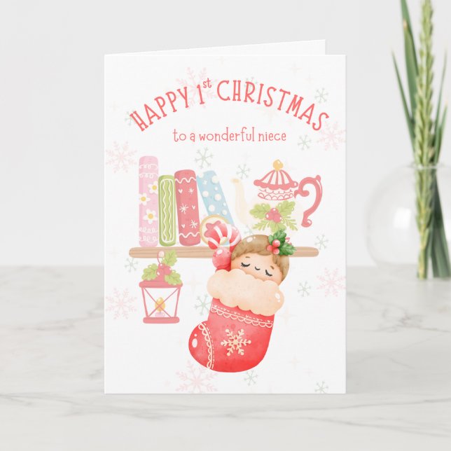 Tarjeta Feliz 1° Navidades a sobrina (Anverso)