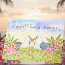 Tarjeta Feliz 1er Aniversario de Boda Laysan Albatross