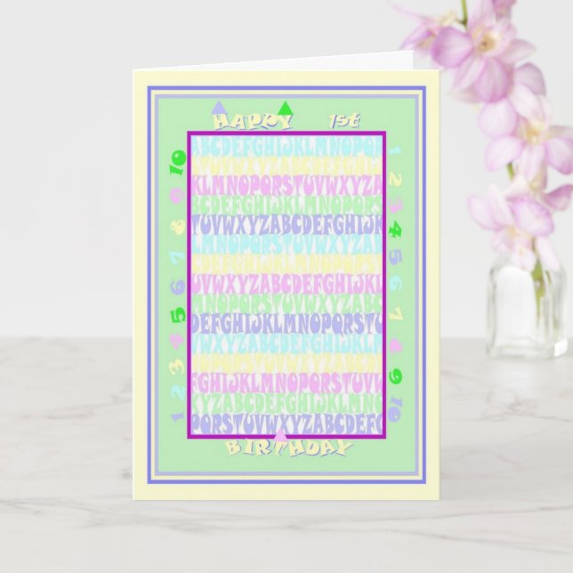 Tarjeta Feliz 1er cumpleaños (Orquídea)