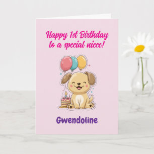 Tarjeta Feliz 1er Cumpleaños a una Sobrina Especial, Cacho