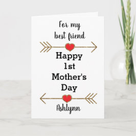 Tarjeta Feliz 1er Día de la Madre Mejor Amiga