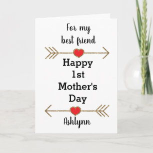 Tarjeta Feliz 1er Día de la Madre Mejor Amiga