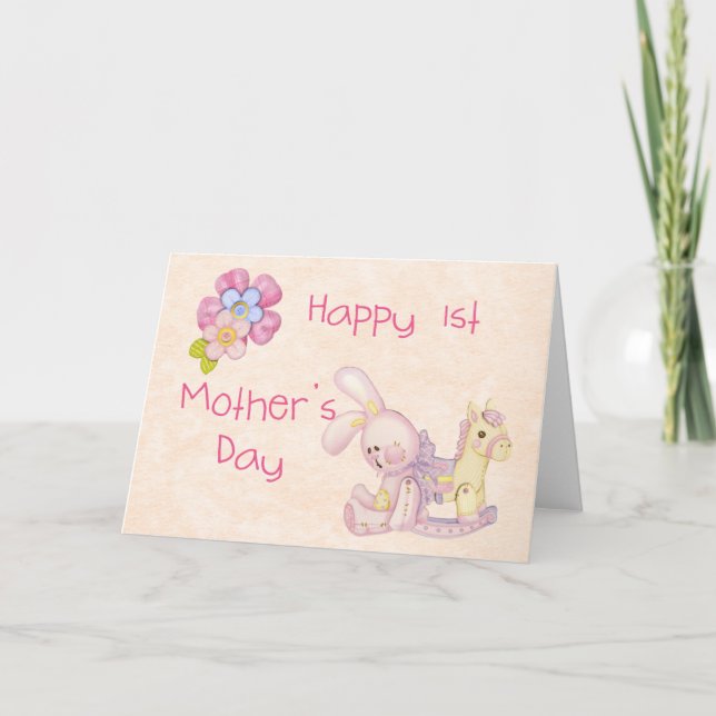 Tarjeta Feliz 1er Día de la Madre Pink (Anverso)