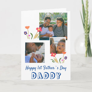 Tarjeta Feliz 1er Día del Padre Papá Flor 3 Foto