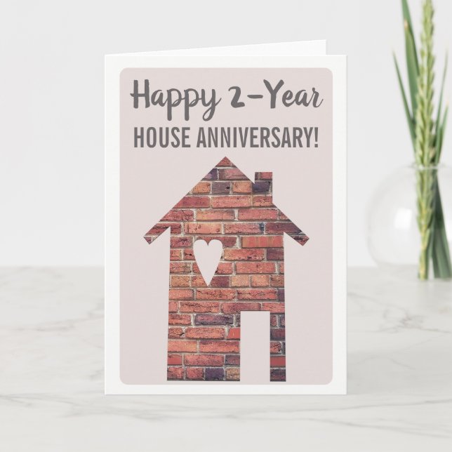 Tarjeta Feliz 2º Aniversario de Casa (Anverso)