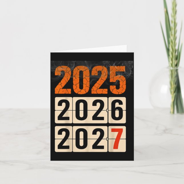 Tarjeta Feliz 2026 2027 Año Nuevo Divertido 67 Meme Seis S (Anverso)