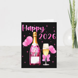 Tarjeta Feliz 2026 Brindis por un nuevo año 2026 Champán C
