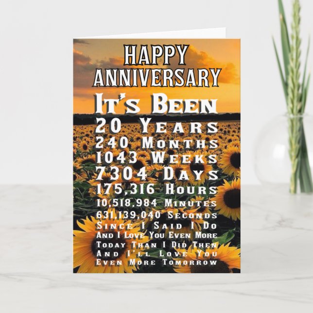 Tarjeta Feliz 20° aniversario (Anverso)