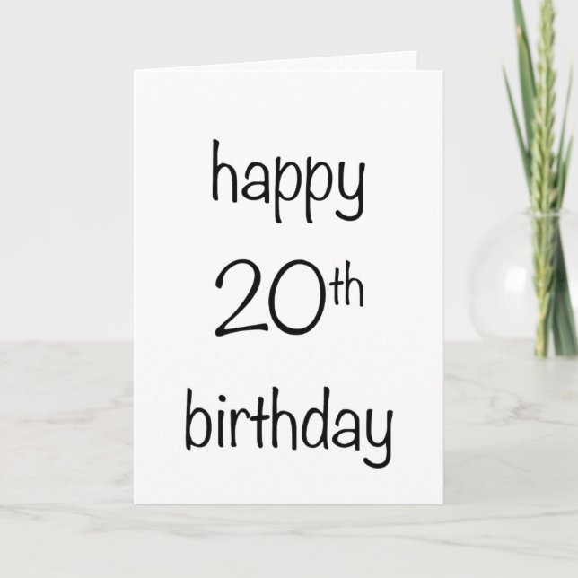 Tarjeta feliz 20° cumpleaños (Anverso)