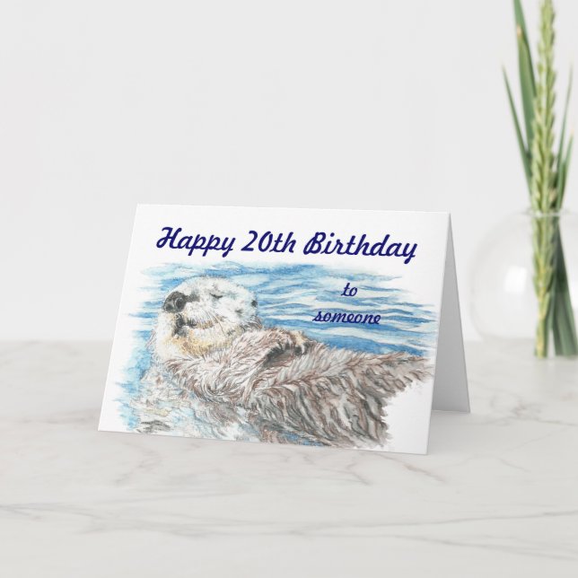 Tarjeta Feliz 20 cumpleaños a alguien más adorable (Anverso)