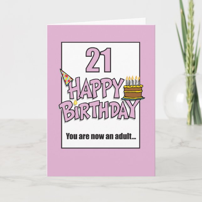 Tarjeta Feliz 21.ª Rosa de Cumpleaños (Anverso)