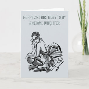 Tarjeta Feliz 21 cumpleaños a mi increíble hija