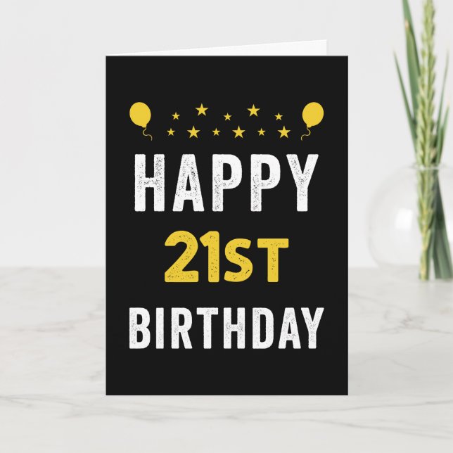 Tarjeta Feliz 21 de cumpleaños, Fiesta de la celebración v (Anverso)