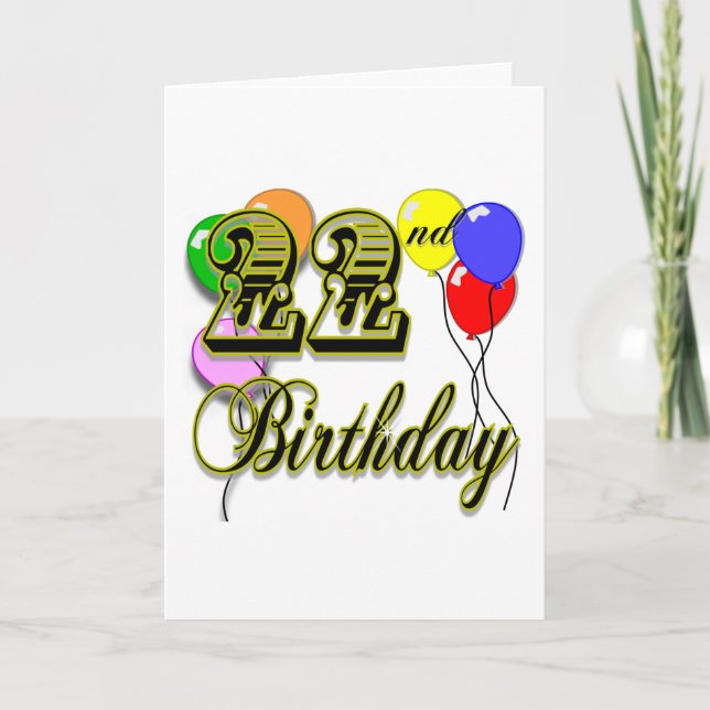 Tarjeta Feliz 22.ª mercancía de cumpleaños (Anverso)