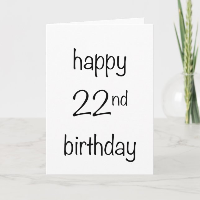 Tarjeta feliz 22° cumpleaños (Anverso)