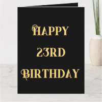 Feliz 23 cumpleaños oro amarillo a los veintitrés 