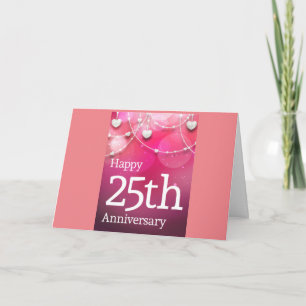 TARJETA "FELIZ ***25ª*** ANIVERSARIA BODA"