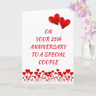TARJETA **FELIZ 25º ANIVERSARIO A *ESPECIAL PAREJA*
