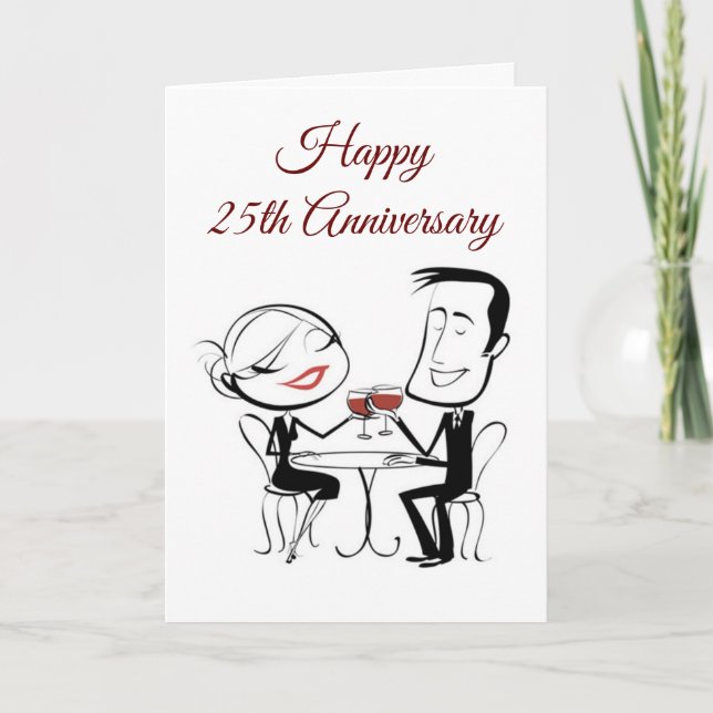 TARJETA **FELIZ 25º ANIVERSARIO** AL AMOR DE MI VIDA (Anverso)