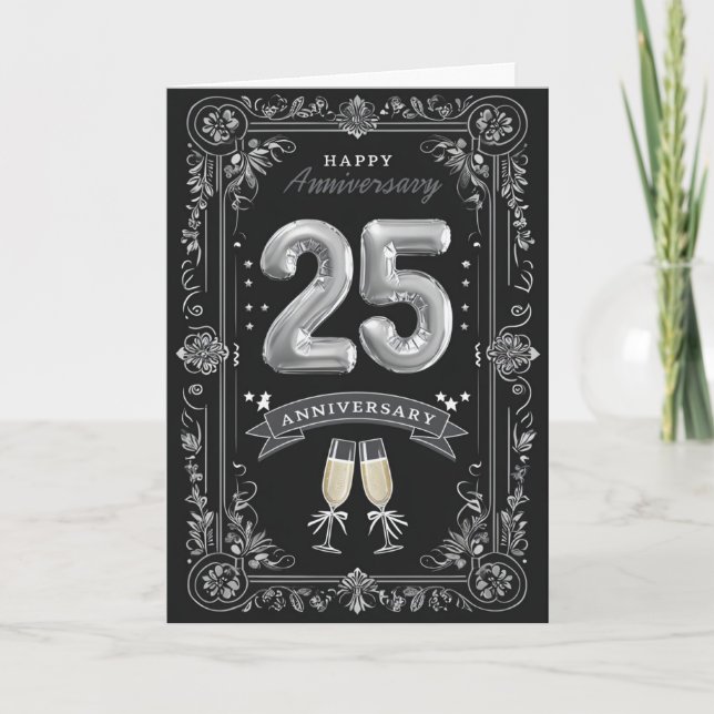Tarjeta Feliz 25° Aniversario Boda (Anverso)