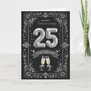 Tarjeta Feliz 25° Aniversario Boda