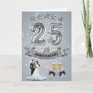 Tarjeta Feliz 25° Aniversario Boda