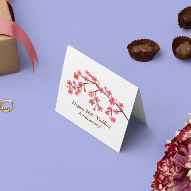 Tarjeta Feliz 26° aniversario de la floración de agua de f (Subido por el creador)