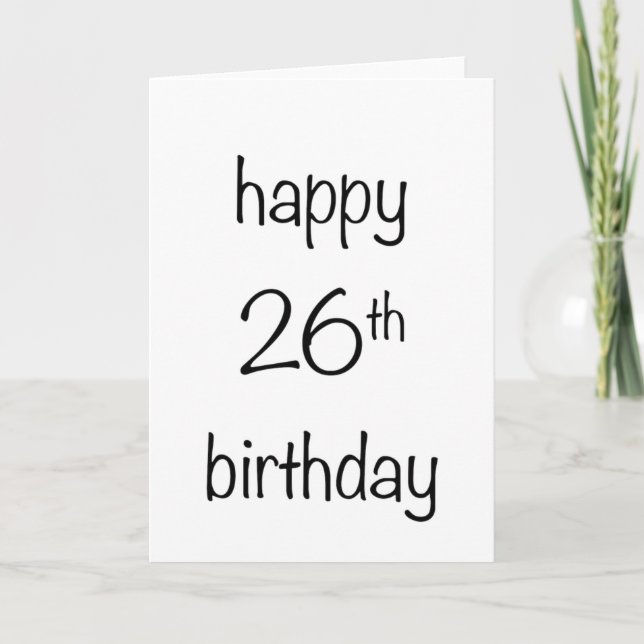 Tarjeta feliz 26° cumpleaños (Anverso)