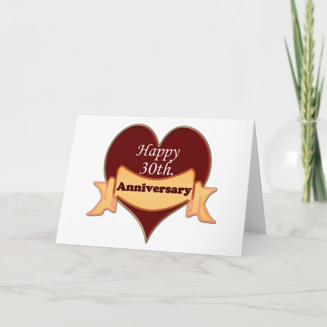 Tarjeta Feliz 30. Aniversario (Anverso)
