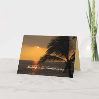 Tarjeta Feliz 30° Aniversario del atardecer tropical