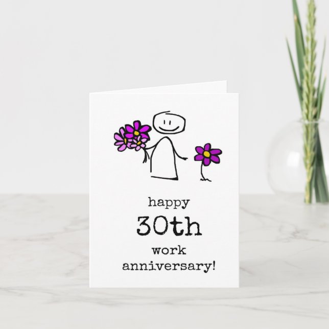 Tarjeta Feliz 30° Aniversario del Trabajo (Anverso)
