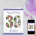 Tarjeta Feliz 30 cumpleaños, hija número 30, Collage de fo<br><div class="desc">Di feliz hija de cumpleaños número 30 con una tarjeta de cumpleaños única y tu propio collage de fotos de personalizados. Esta tarjeta de cumpleaños para tu hija tiene tipografía de escritura femenina en un estilo púrpura y simple para enfocarte en tus fotos en el número 30. La plantilla está...</div>