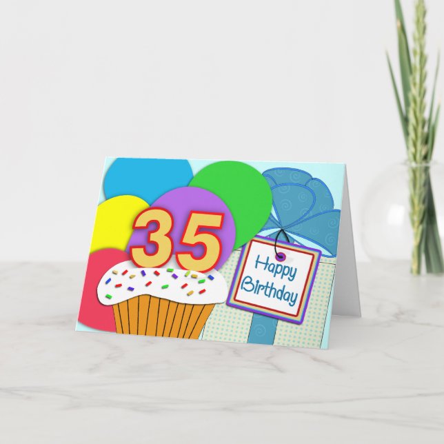 Tarjeta Feliz 35º cumpleaños (Anverso)