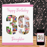 Tarjeta Feliz 39.º Collage de fotos de cumpleaños número 3<br><div class="desc">Tarjeta de cumpleaños número 39 única con su propio collage de fotos de personalizados y su redacción. Esta tarjeta de cumpleaños tiene tipografía de escritura femenina en estilo rosa y simple con el foco en tus fotos en el número 39. La plantilla está configurada para que edites Feliz Cumpleaños Mamá...</div>