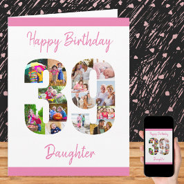 Tarjeta Feliz 39.º Collage de fotos de cumpleaños número 3