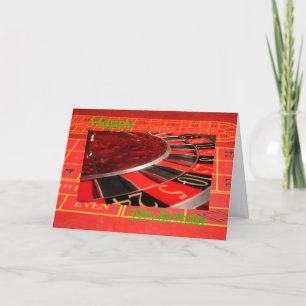 Tarjeta Feliz 39 aniversario de la rueda de la ruleta