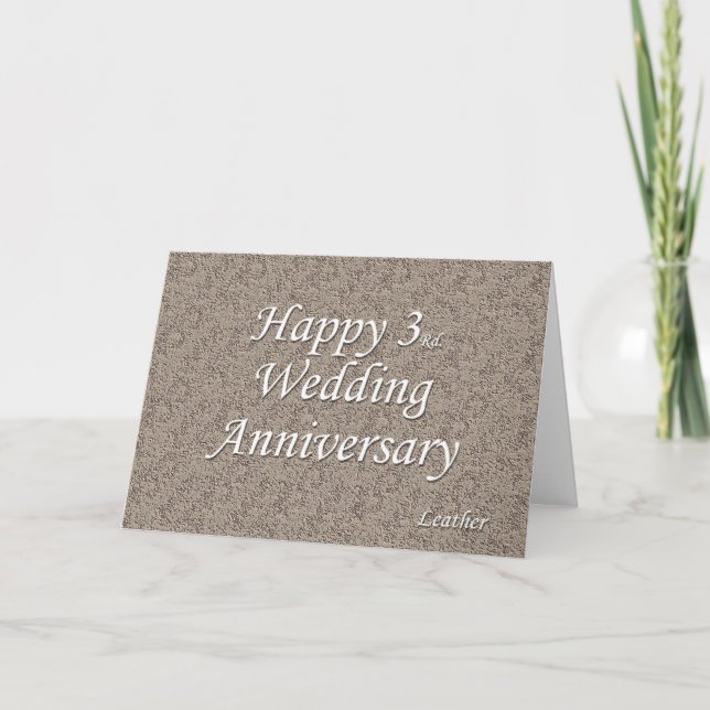 Tarjeta Feliz 3er. Aniversario de bodas (Anverso)