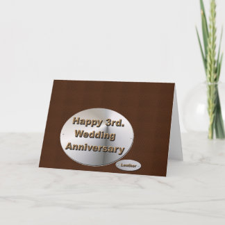 Tarjeta Feliz 3er. aniversario de bodas