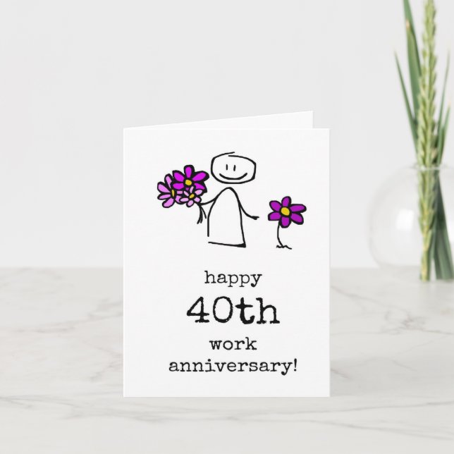Tarjeta Feliz 40° Aniversario del Trabajo (Anverso)