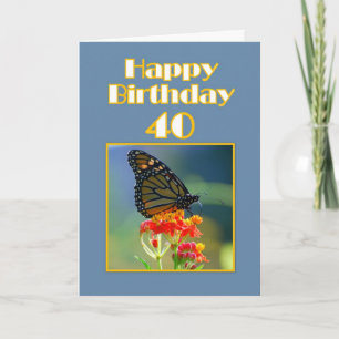 Tarjeta Feliz 40 aniversario Monarca Mariposa