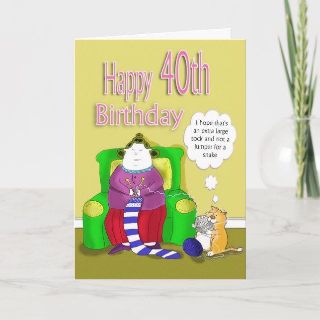 Tarjeta Feliz 40° cumpleaños (Anverso)