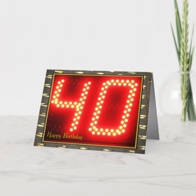 Tarjeta Feliz 40° cumpleaños (Anverso)