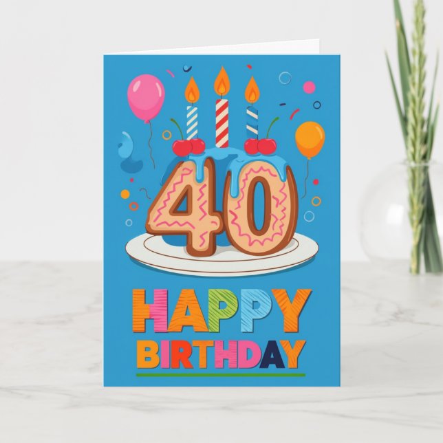 Tarjeta Feliz 40° cumpleaños (Anverso)
