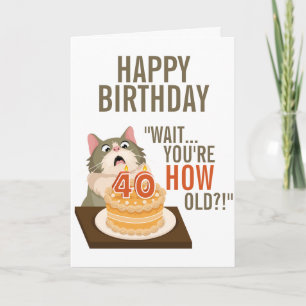 Tarjeta Feliz 40 cumpleaños gracioso Chiste retro de humor