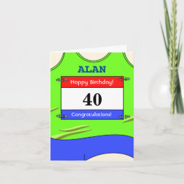 Tarjeta Feliz 40° cumpleaños para un corredor