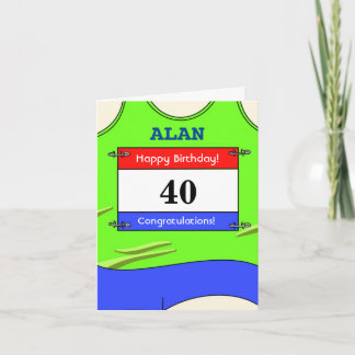 Tarjeta Feliz 40° cumpleaños para un corredor