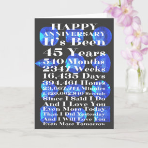 Tarjeta Feliz 45º aniversario Boda de Sapphire