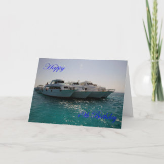 Tarjeta Feliz 49° cumpleaños, barcos de buceo