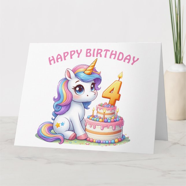 Tarjeta Feliz 4° cumpleaños (Anverso)